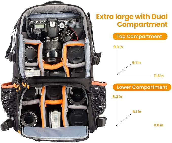 TARION 27L Extra Large Camera Backpack - 2 in 1 Professional Camera Bags - Image 2