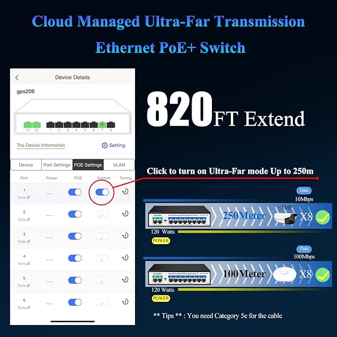 Goalake 8 Ports Gigabit PoE Switch - Image 3