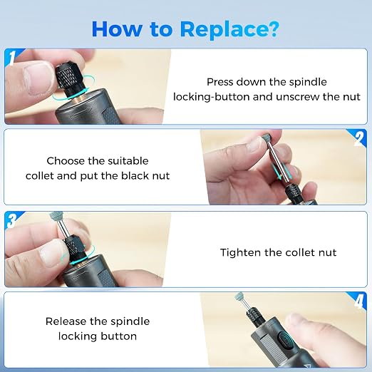 Creality Cordkess Rotary Tool, 6-Speed Mini Rotary Tool Kit - Image 6