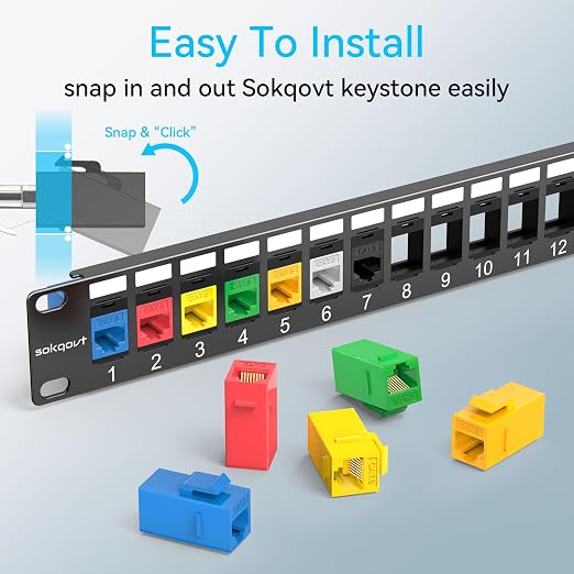 Sokqovt 24 Port Blank Keystone Patch Panel - Image 2