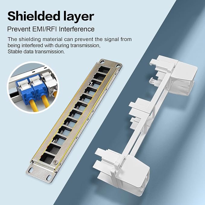 8 Port Blank Keystone Patch Panel Wall Mount 10inch - Image 6