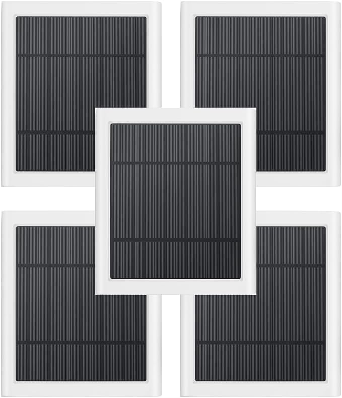 5 Pack IP65 Solar Panel for Rings Camera, 4W Solar Charger Compatible by Paodekua