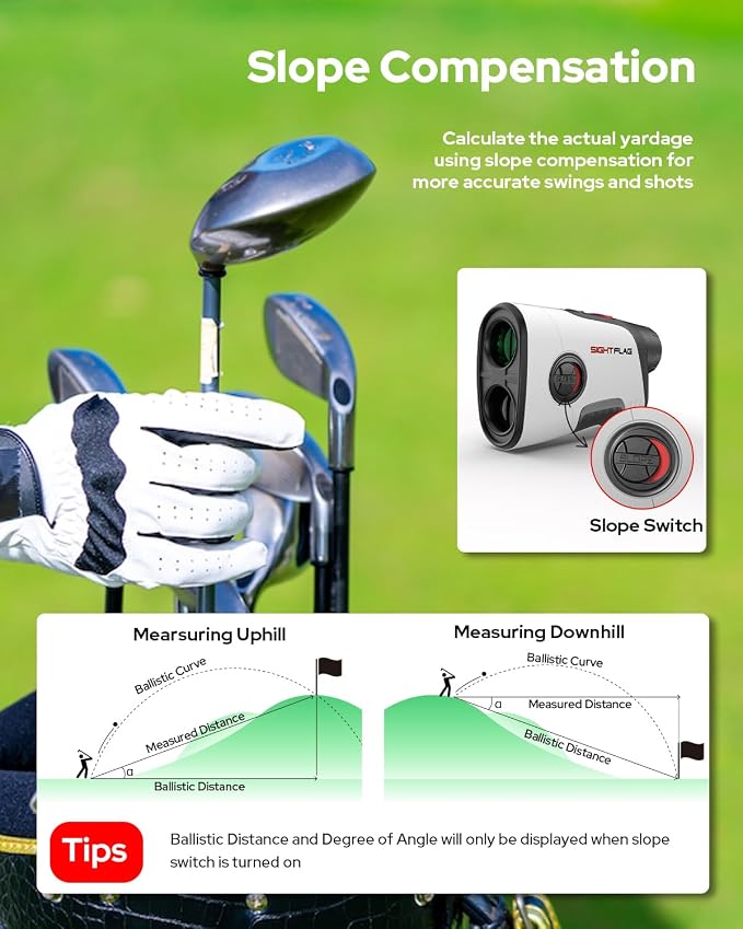 GF2 Golf Rangefinder with Slope, 1300 Yards Laser Range Finder, 7.5X - Image 4