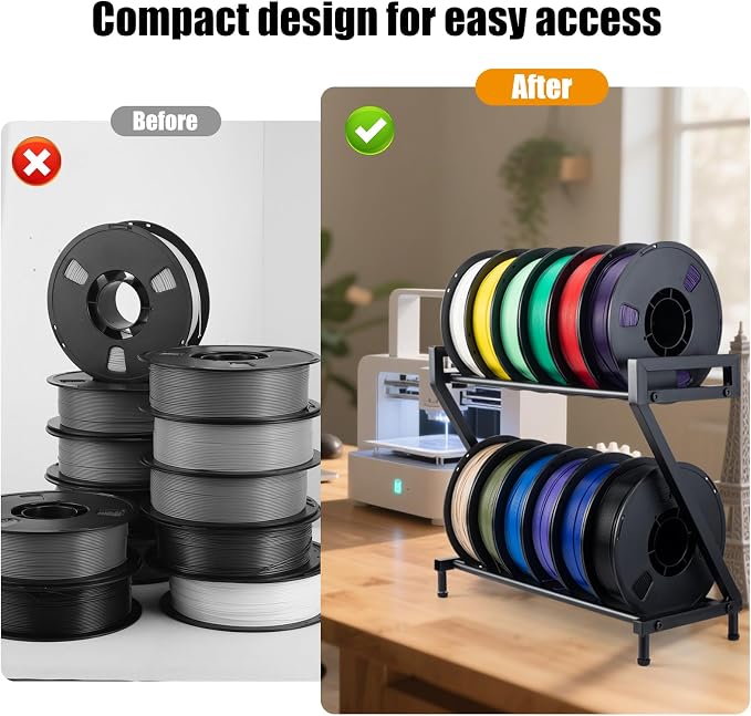 Z-shaped 2 Tiers 3D Printer Filament Storage Rack Desktop, 3D Printer Filament - Image 6