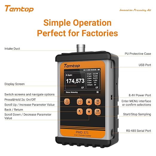 Temtop PMD371 Professional Particle Counter: Comprehensive Portable Particulate - Image 9