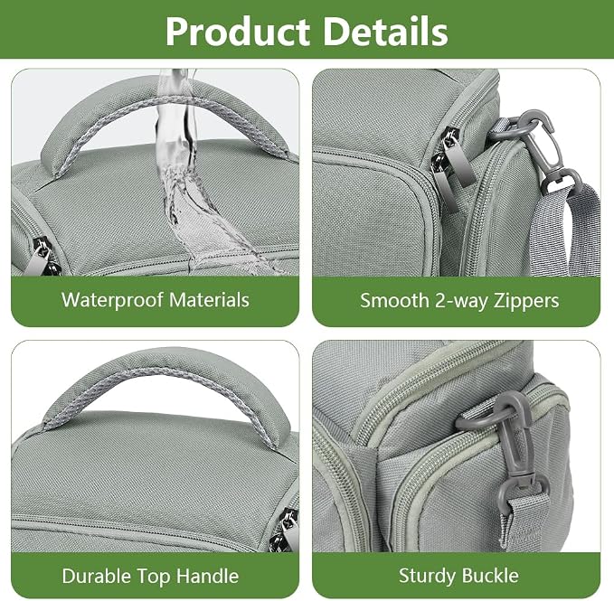 Ainiv DSLR Camera Bag, Waterproof Anti-Shock SLR Camera Case, Large Adjustable - Image 5
