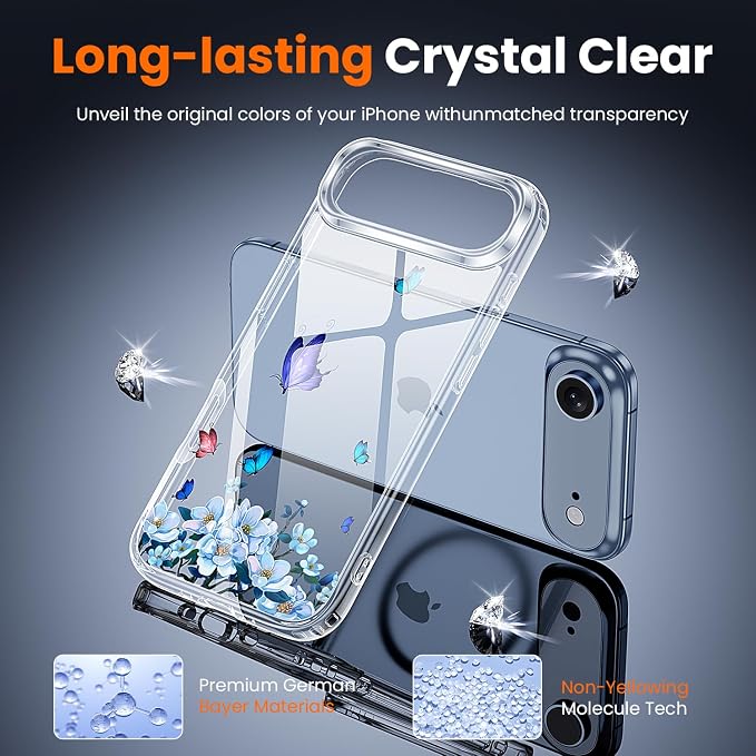 toushion 3 in 1 for iPhone Air Case Clear Printed Design | Yellowing-Resistant - Image 4