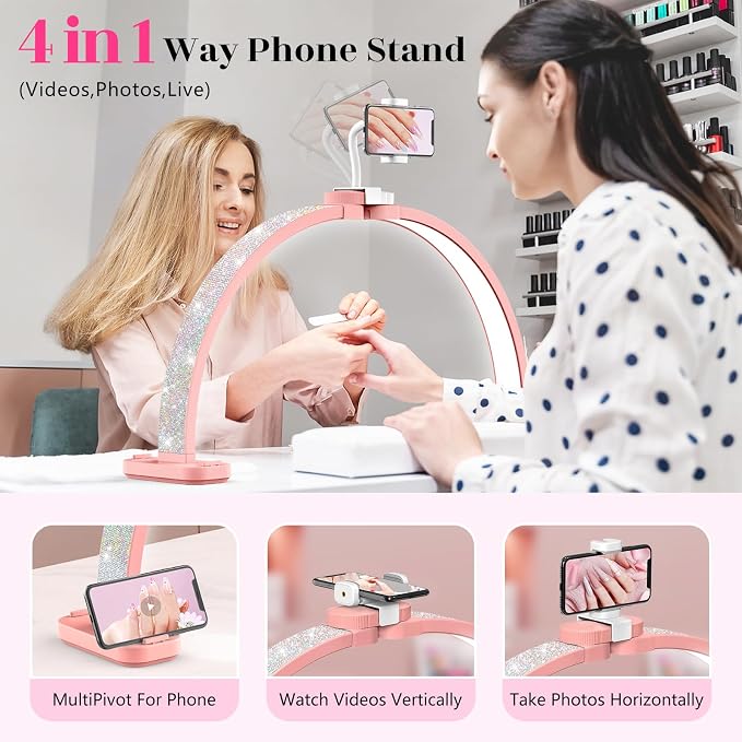 LIONVISON Half Moon Light for Nail Tech: 31 inch Lash LED Lamp - 48W Foldable - Image 6