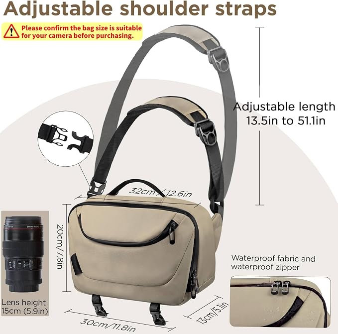 TAAOKA Camera Sling Bag, Waterproof Camera Case - Image 5