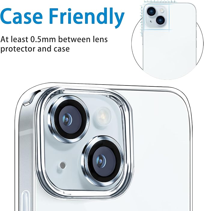 Compatible with iPhone 15 and iPhone 15 Plus Camera Lens Protector, - Image 5