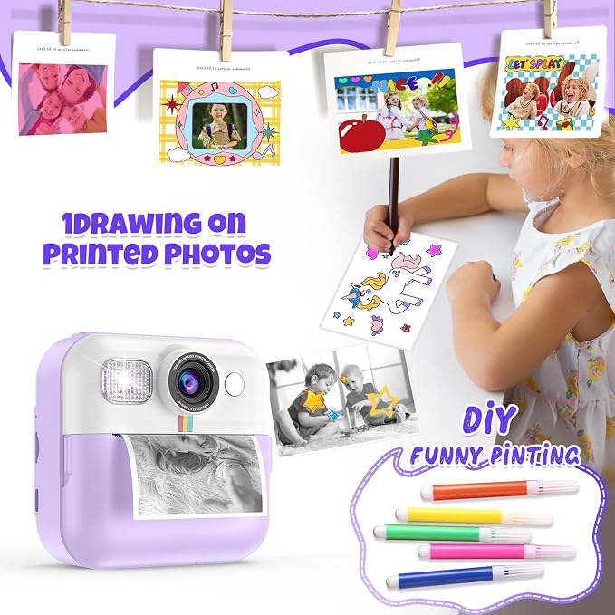 BOFIDAR Instant Print Camera for Kids, Children Digital Camera Video Toddler - Image 4