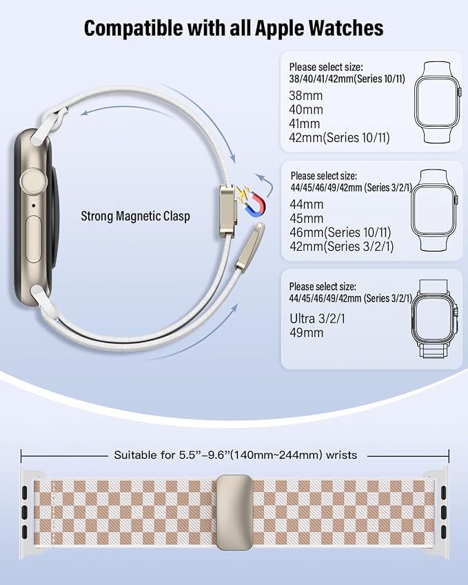 Stretchy Band Compatible with Apple Watch Bands 40mm 38mm 41mm 42mm 44mm 45mm - Image 2