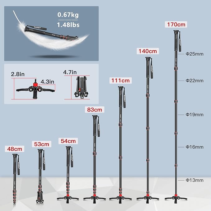Manbily Extendable Camera Aluminum Monopod - Image 5