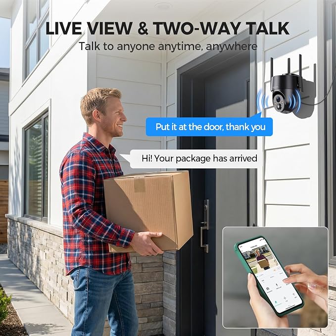 Solar Security Cameras Wireless Outdoor, 2K 360° View Solar Powered WiFi 3MP - Image 8
