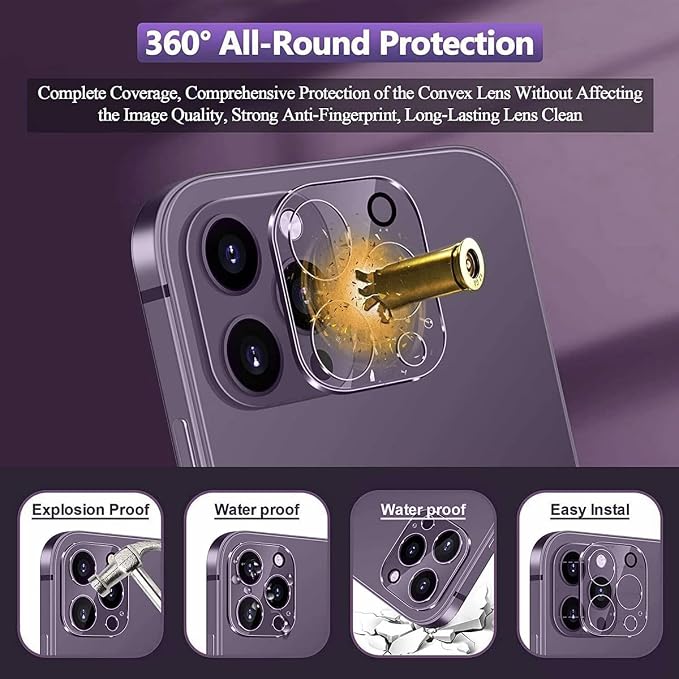 3PCS Rear Back Camera Lens Protector Tempered Glass - Image 3