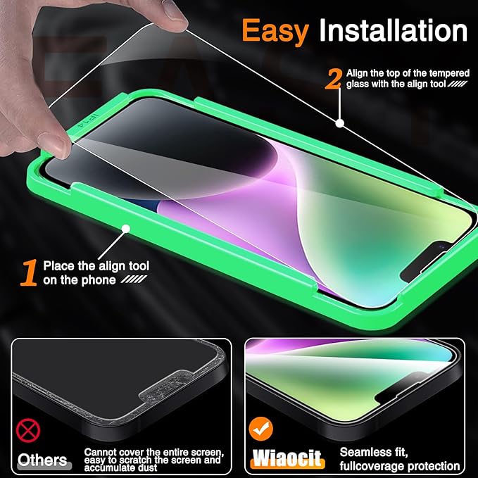 Wiaocit 3 Pack Tempered Glass Screen Protector - Image 2