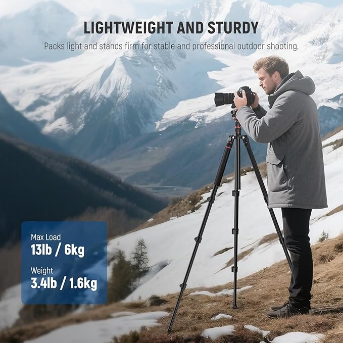 NEEWER Basics Camera Tripod Monopod, 360° Ball Head, Arca Type QR Plate - Image 2