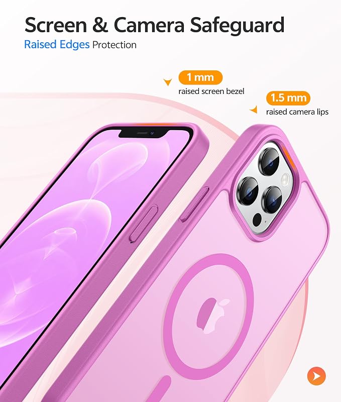 FNTCASE for iPhone 12 Pro Max Case: Translucent Matte Magnetic Phone Cover - Image 4