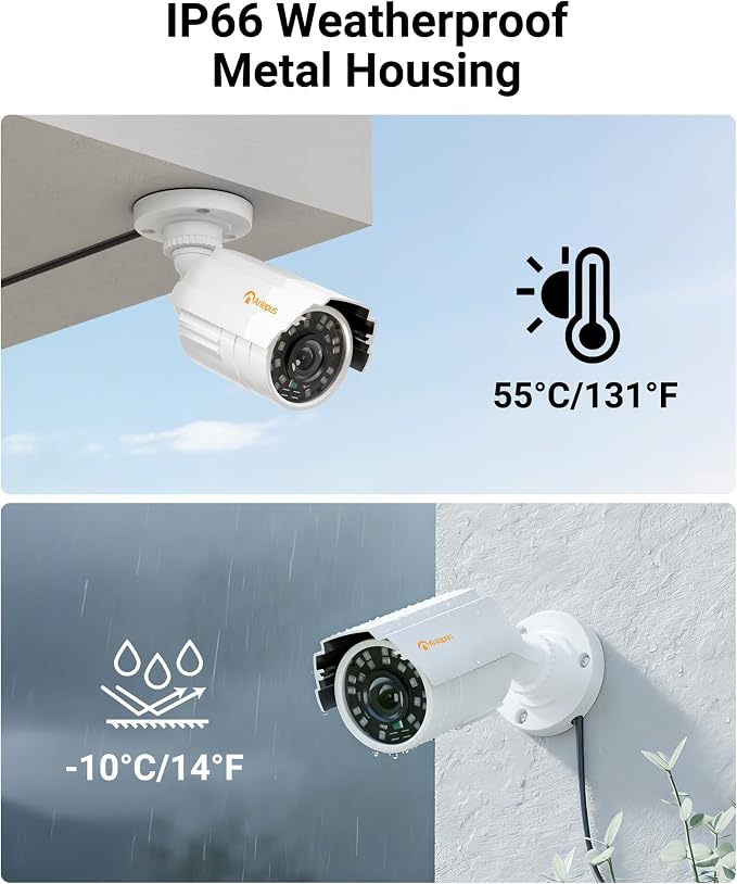 Anlapus 4 Pack 1080P HD Security Cameras, IP66 Weatherproof, 80ft Night Vision - Image 4