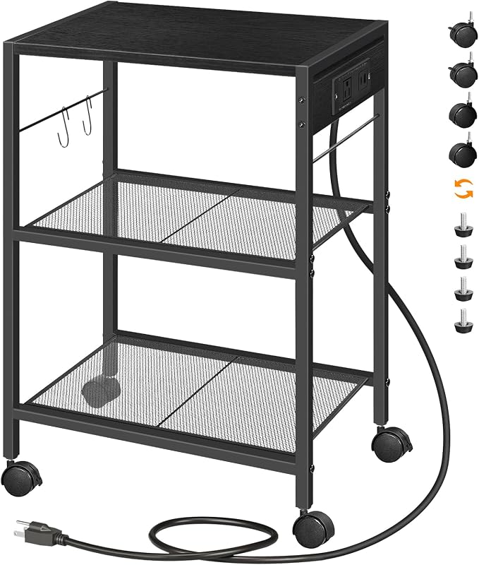 HOOBRO Industrial Printer Stand, 3-Tier Mobile Printer Table, Rolling Cart by HOOBRO