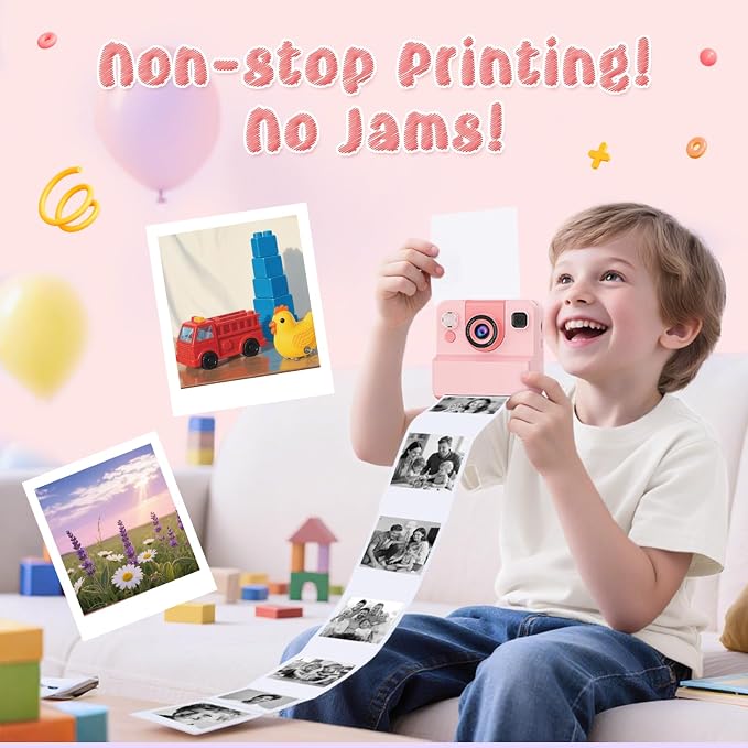 Kids Camera Instant Print with Flip Lens, 1080P HD Video Inkless Toddler - Image 3