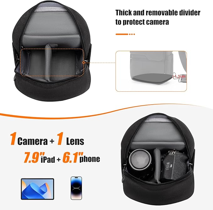 Cwatcun Camera Sling Bag Compact Small Camera Case, Waterproof Canvas Crossbody - Image 4