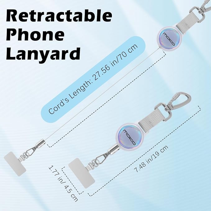 MoKo Anti-theft Phone Tether, Universal Phone Lanyard Retractable Steel Line - Image 4