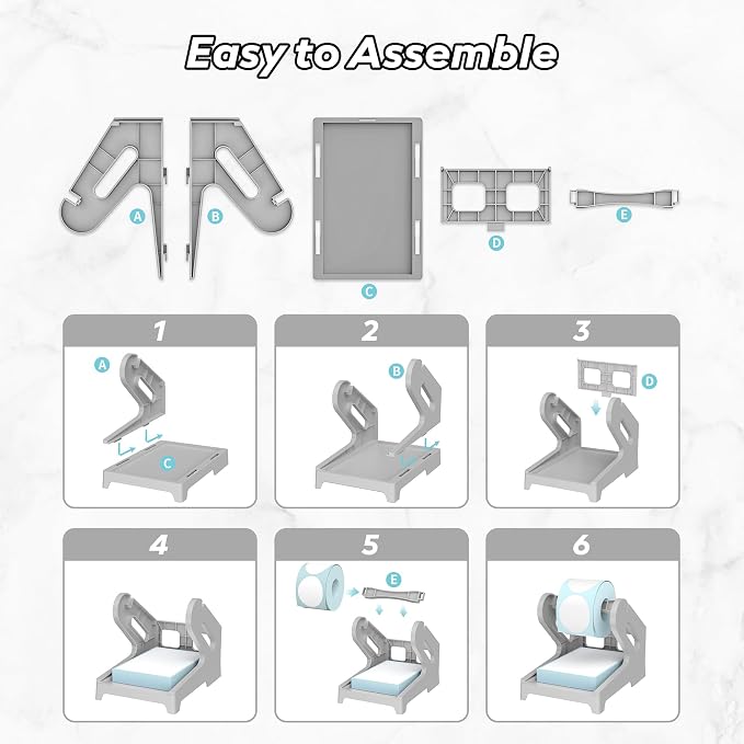 PONNOR Label Holder for Rolls and Fanfold Labels Shipping Labels Stand Desktop - Image 5