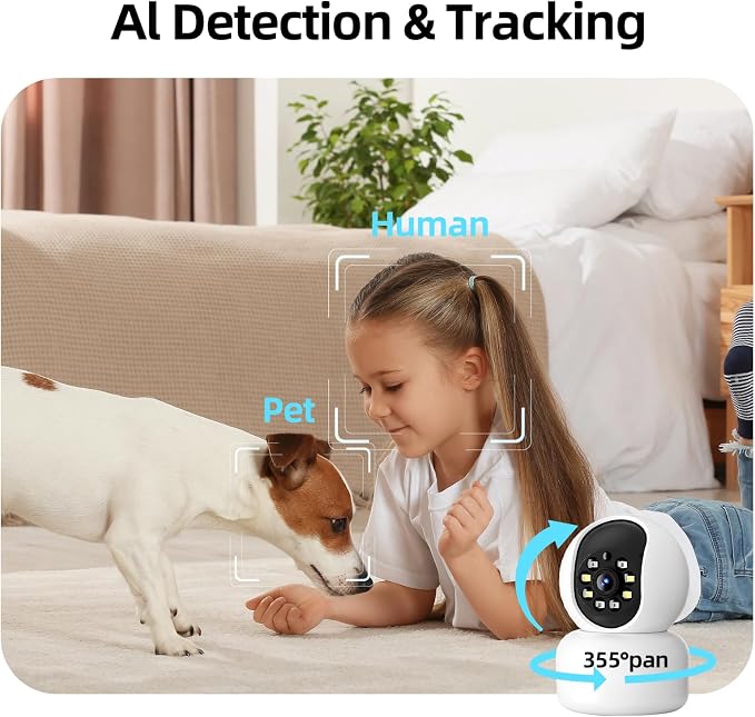 Hawkray 360° 2K 3MP Security Camera Indoor, 2.4/5GHz WiFi Smart Motion Alert - Image 4
