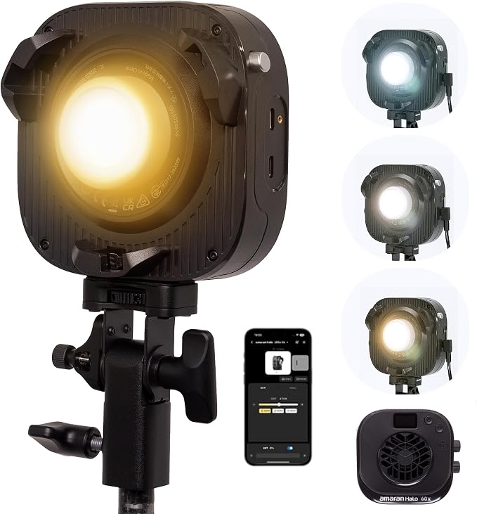 Amaran Halo 60X COB Led Video Light 63W Bi-Color 2700k-6500k, 270 lux@ 1m by amaran