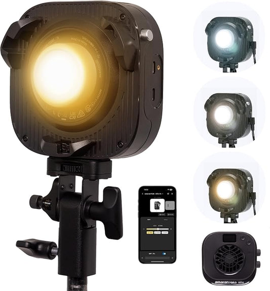 Amaran Halo 60X COB Led Video Light 63W Bi-Color 2700k-6500k, 270 lux@ 1m by amaran
