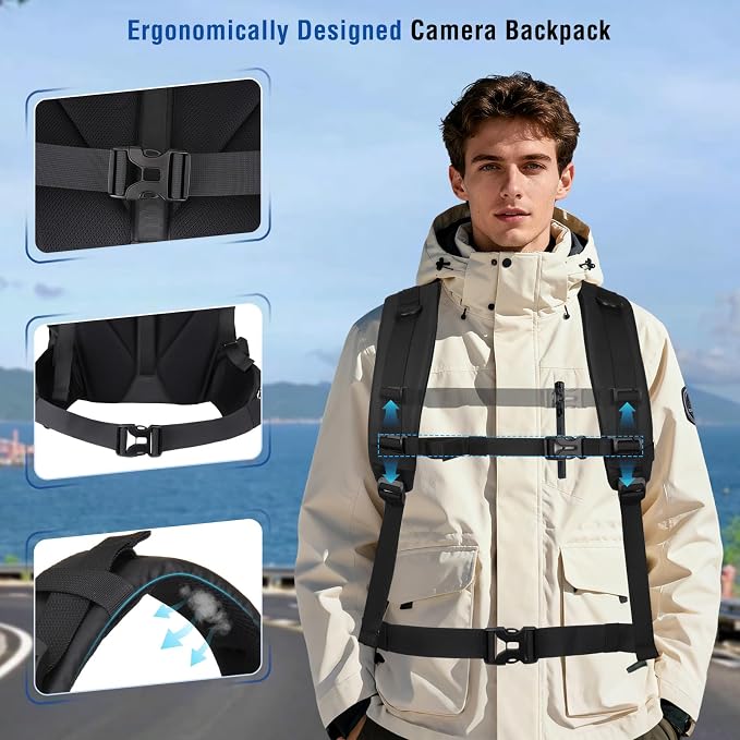 MOSISO Waterproof Camera Backpack, DSLR/SLR/Mirrorless Large Camera Bag - Image 7
