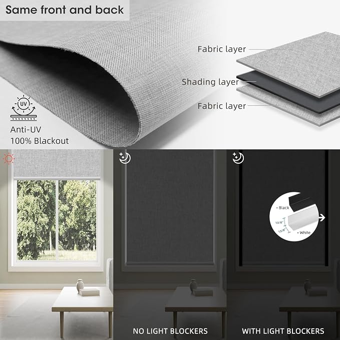 SmartWings Motorized Blinds Dual-Sided Cordless Smart Blackout Shades, Custom - Image 3
