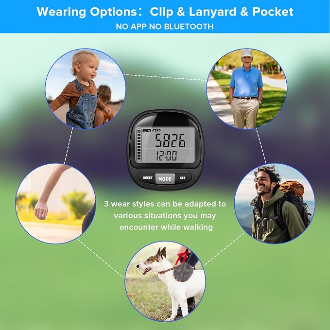 3D Pedometer Step Counter for Walking and Miles, Simple Step Tracker - Image 5