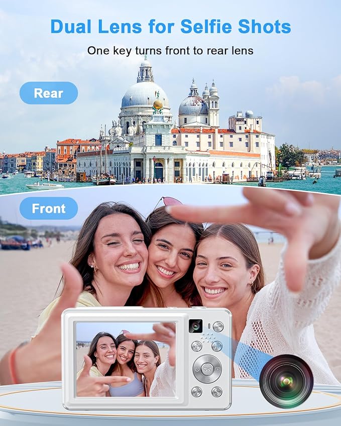 4K Digital Camera, 64MP Autofocus Point and Shoot Camera - Image 4