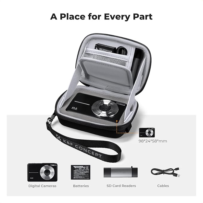 K&F CONCEPT Carrying Case for Digital Camera, Small Hard Shell Protective Case - Image 4