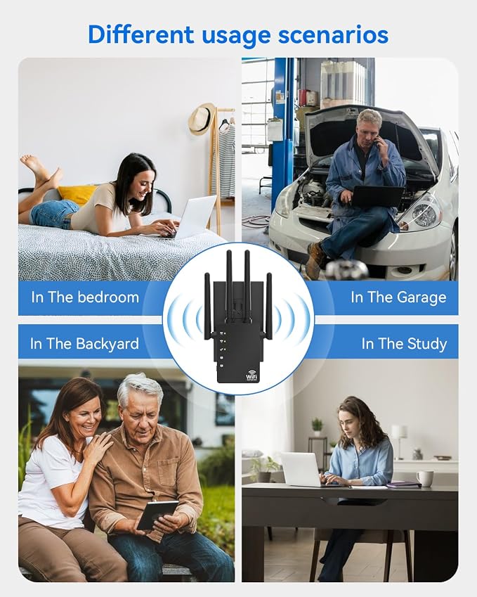 WiFi Extender 1200Mbps, Long Range WiFi Booster up to 12880 Sq Ft, 105 Devices - Image 5