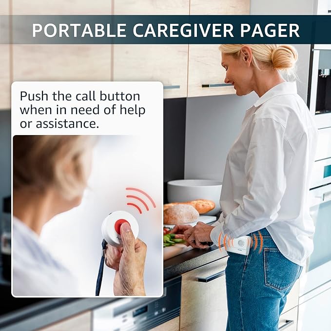 Caregiver Pager Call Button Wireless Call Bell Alert Buttons - Image 2