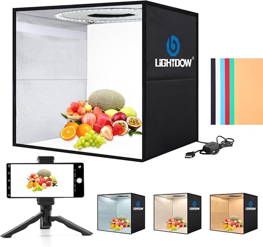 Lightdow 12"x12"x12" Photo Studio Light Box Photography by Lightdow