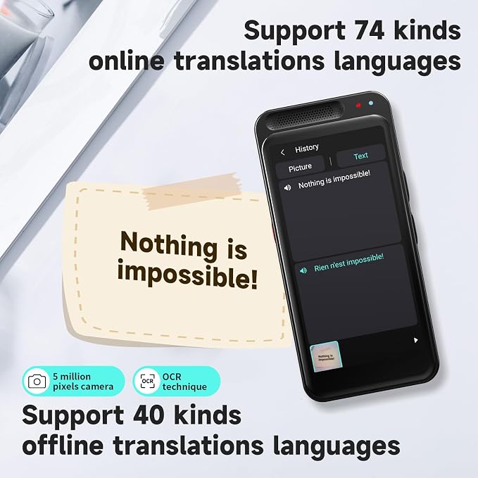 Language Translator Device No WiFi Needed, 150+ Languages Translation in Real - Image 6