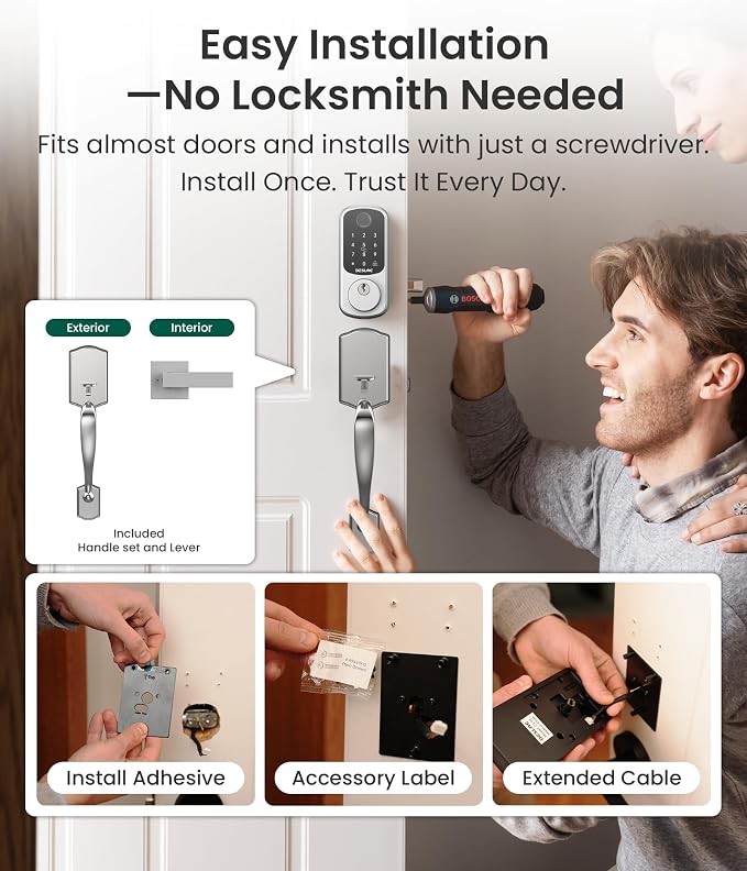 DESLOC B200 Fingerprint Front Door Lock Set - Image 8