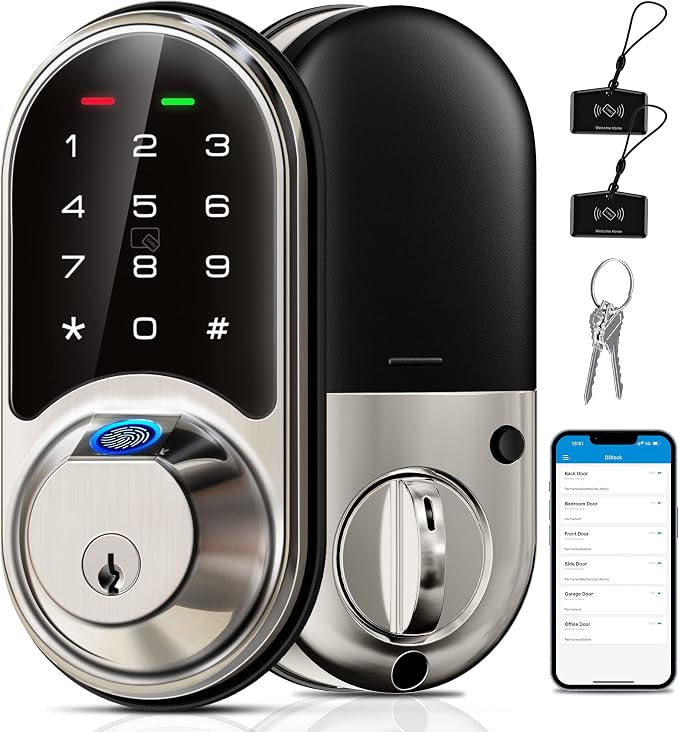 Veise RZ07 Fingerprint Smart Lock, 7-in-1 Smart Locks by Veise