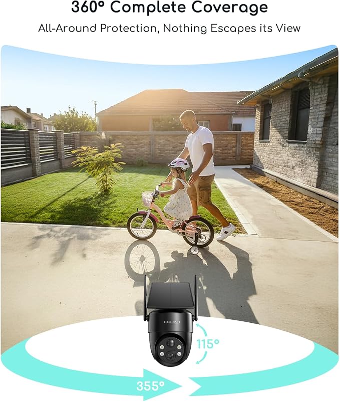 COOAU Solar Security Cameras Wireless Outdoor – Low-Light Rechargeable​​ - Image 4