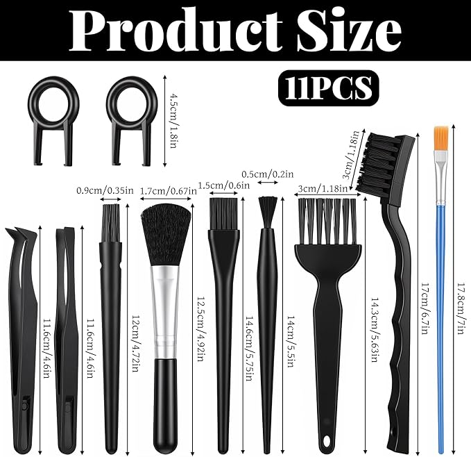 11 Pcs Mini Keyboard Cleaning Brushes Kit, Mini Anti Static Brush - Image 2