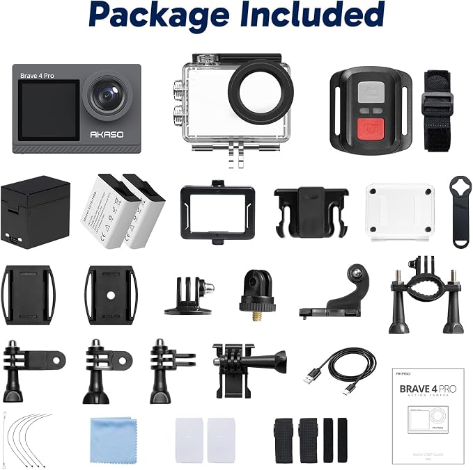 AKASO Brave 4 Pro 4K30FPS Action Camera - 131ft Underwater Camcorder Waterproof - Image 9