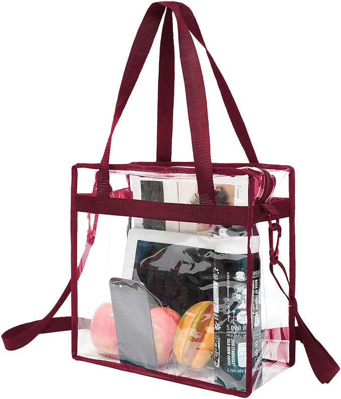 BAGAIL Clear Bags 12x6x12 Stadium Approved Clear Tote Bag by BAGAIL