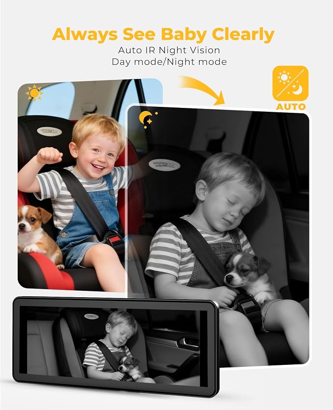 LUCKVIEW BM5PRO 7.2" 1080P HD Baby Car Camera - Image 5