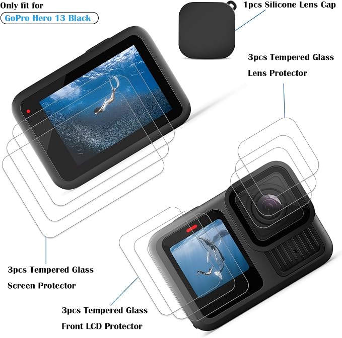 PCTC 9 PCS Hero 13 Screen Protector Compatible - Image 2