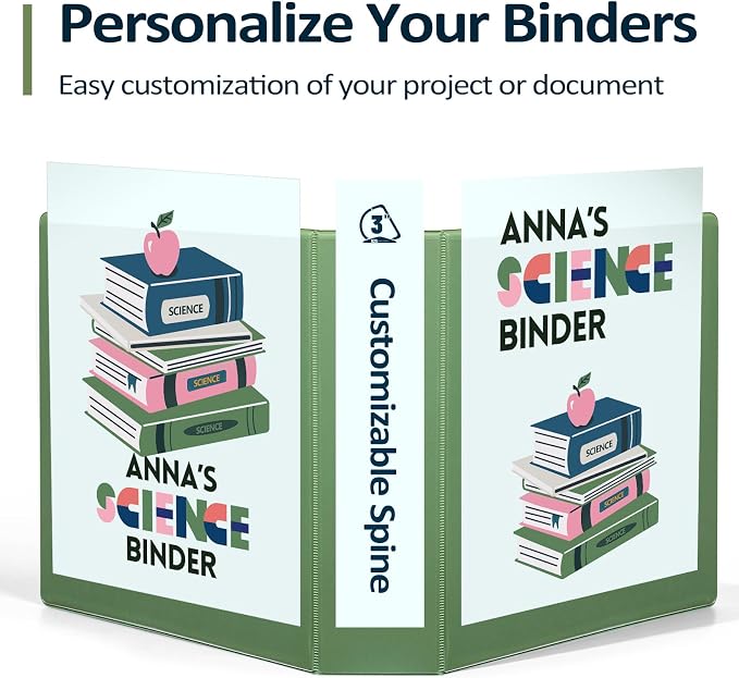 Sooez BinderX Extra Durable 3 Inch 3 Ring Binder, D-Ring Large Binder, Holds - Image 5
