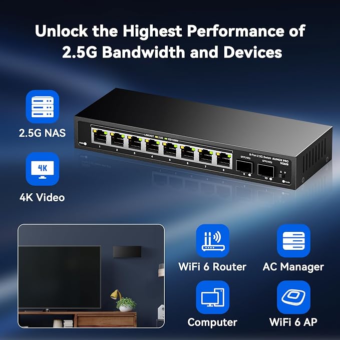 10 Port 2.5Gb Unmanaged Ethernet Switch - Image 7